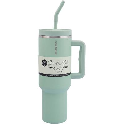 Insulated Tumbler w/ Handle & Straw Sage 1.18L
