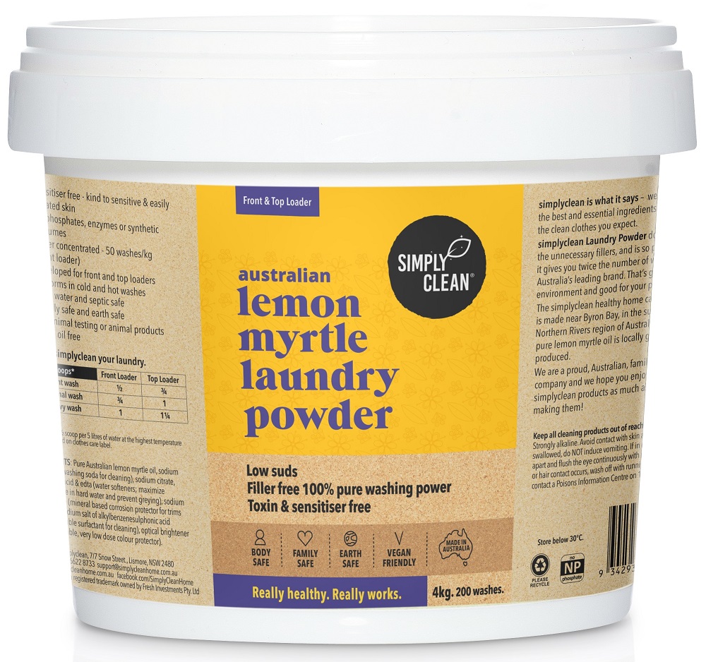 Simply Clean Lemon Myrtle Laundry Powder 4kg