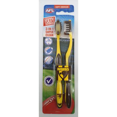 Afl Toothbrush Hawthorn 2 Pack