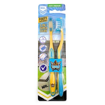 Nrl - 2pk-gold Coast Titans Toothbrushes