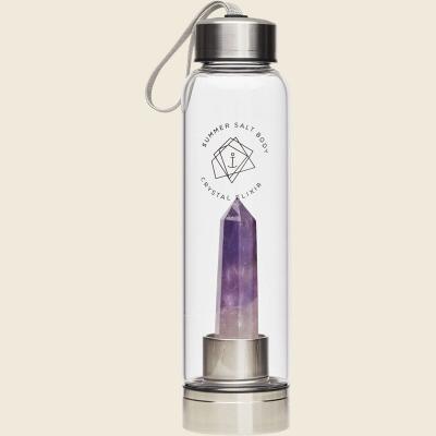Crystal Elixir Glass Water Bottle Amethyst 550ml