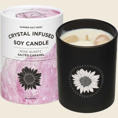 Crystal Infused Soy Candle Rose Quartz Salted Caramel