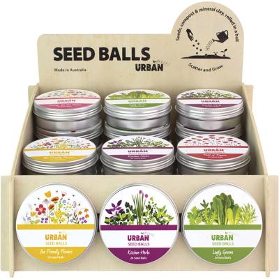 Seed Balls Display Stand Includes 24 Tins Assorted x24
