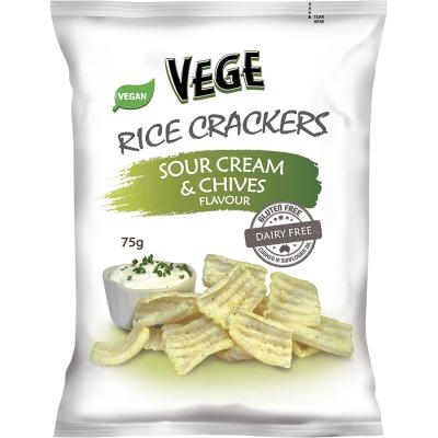 Vege Rice Crackers Sour Cream & Chives 5x75g