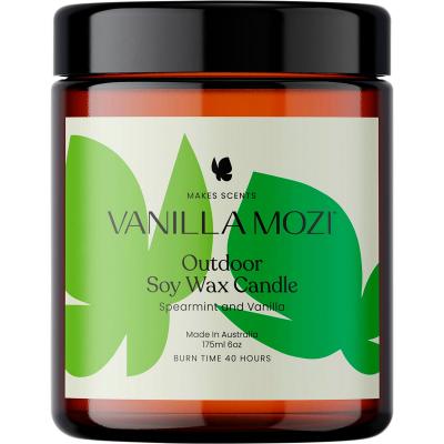 Outdoor Soy Wax Candle Spearmint and Vanilla 175ml