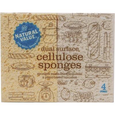 Dual Surface Cellulose Sponges 4pk