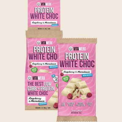 Protein White Choc Bar Raspberry & Macadamia 12x100g