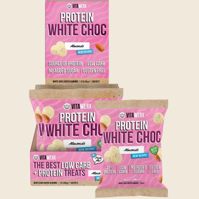 Protein White Choc Coated Almonds 10x60g