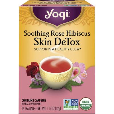 Herbal Tea Bags Rose Hibiscus Skin DeTox 16pk