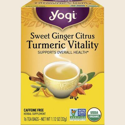 Herbal Tea Bags Sweet Ginger Citrus Turmeric Vitality 16pk
