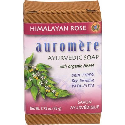 Auromere Neem Soap - Ayurvedic Himalayan Rose 12x78g