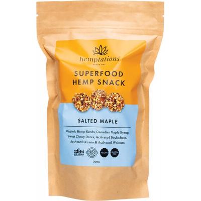 2die4 Live Foods Hemptations - Superfood Hemp Snack Salted Maple 200g