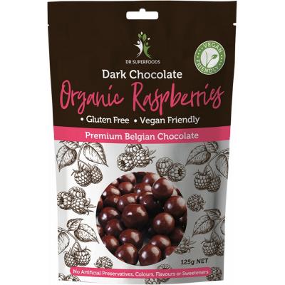 Dr Superfoods Raspberries Organic - Dark Chocolate 125g