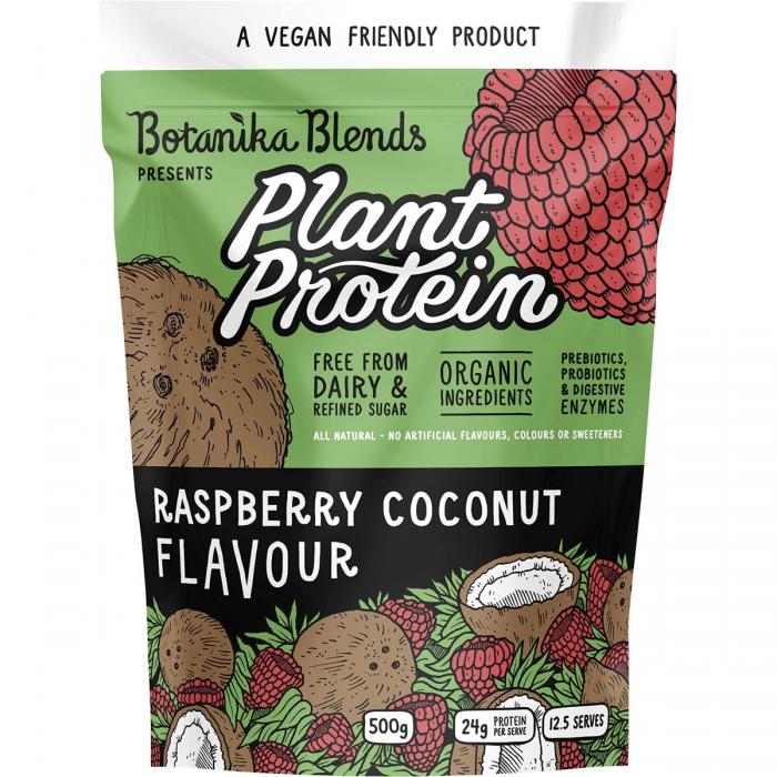 Plant Protein Raspberry Coconut 500g - Click Image to Close