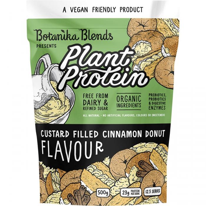 Plant Protein Custard Filled Cinnamon Donut 500g - Click Image to Close