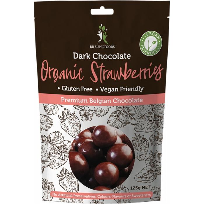 Dr Superfoods Strawberries Organic - Dark Chocolate 125g