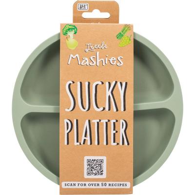 Little Mashies Silicone Sucky Platter Plate Olive 1