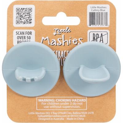 Little Mashies Silicone Distractor Cutlery Dusty Blue 1