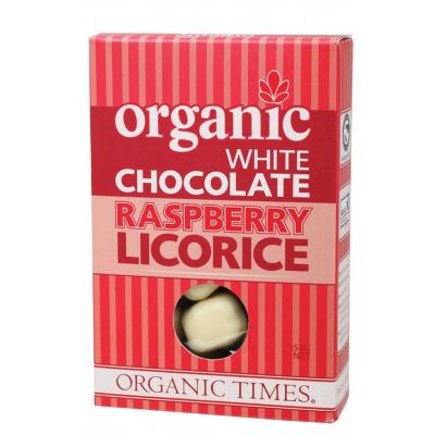 Organic Times White Chocolate Raspberry Licorice 150g