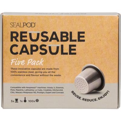 Sealpod Reusable Coffee Capsule Five Pack With 100 Lids 5